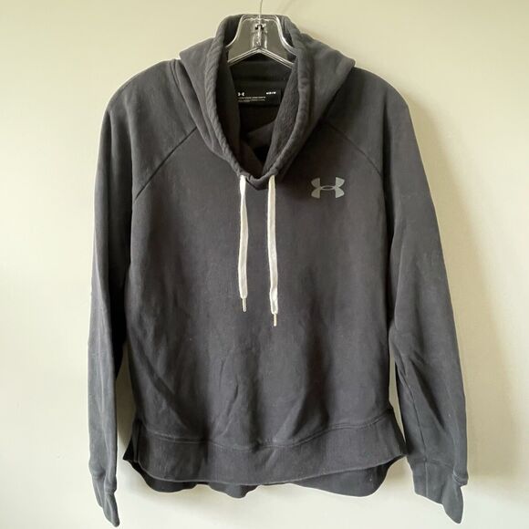 Under Armour Loose Fit Cowl Neck Sweatshirt Women's Medium Black Style 1316164 - Picture 1 of 8